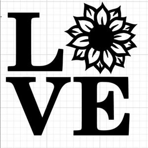 Love flower decal